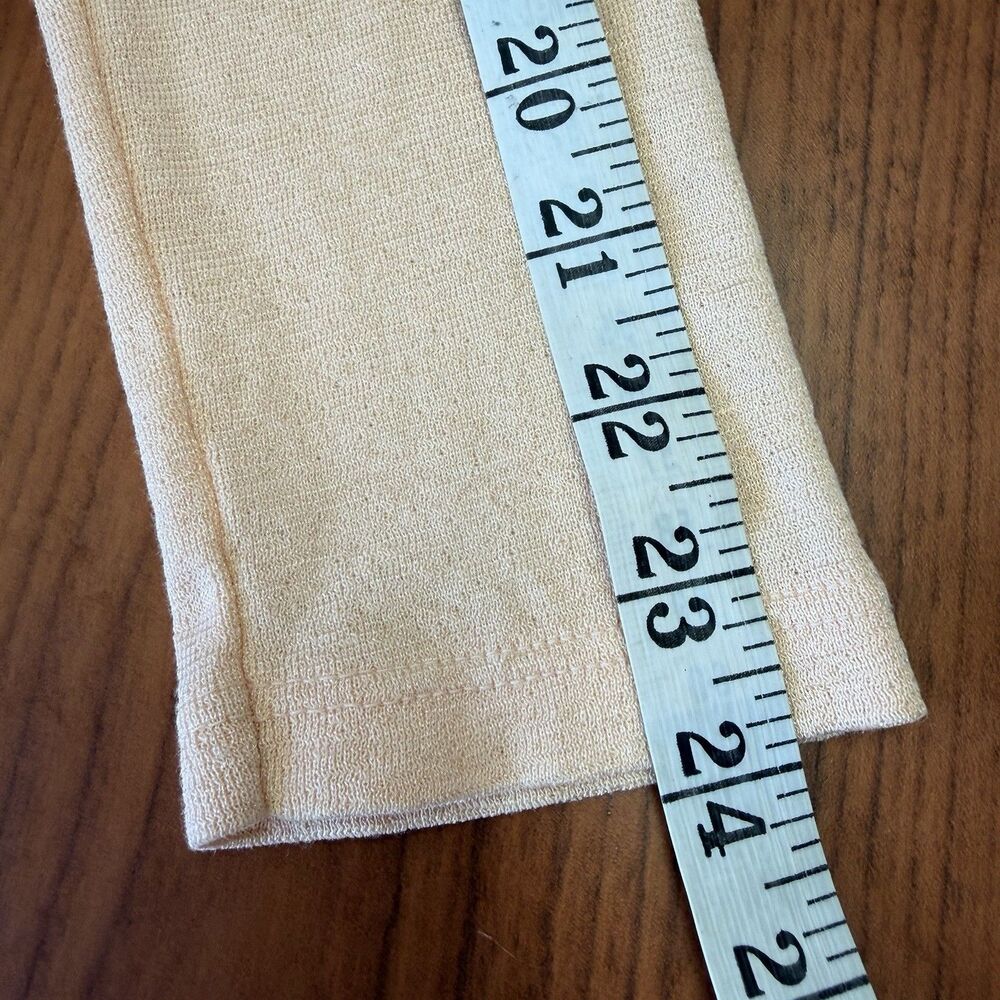 Michael Stars Peach V Neck Top One Size USA Made Stretch Fitted Minimalist Soft - Picture 7 of 9